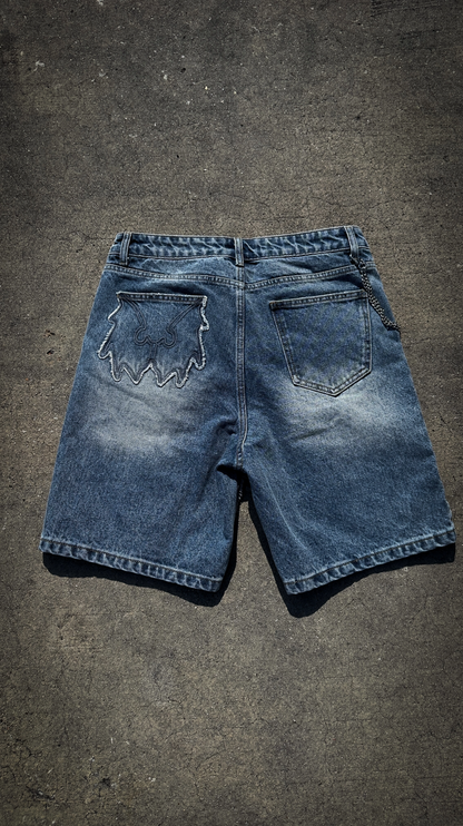 “Chain Reaction” Denim Shorts (Light)