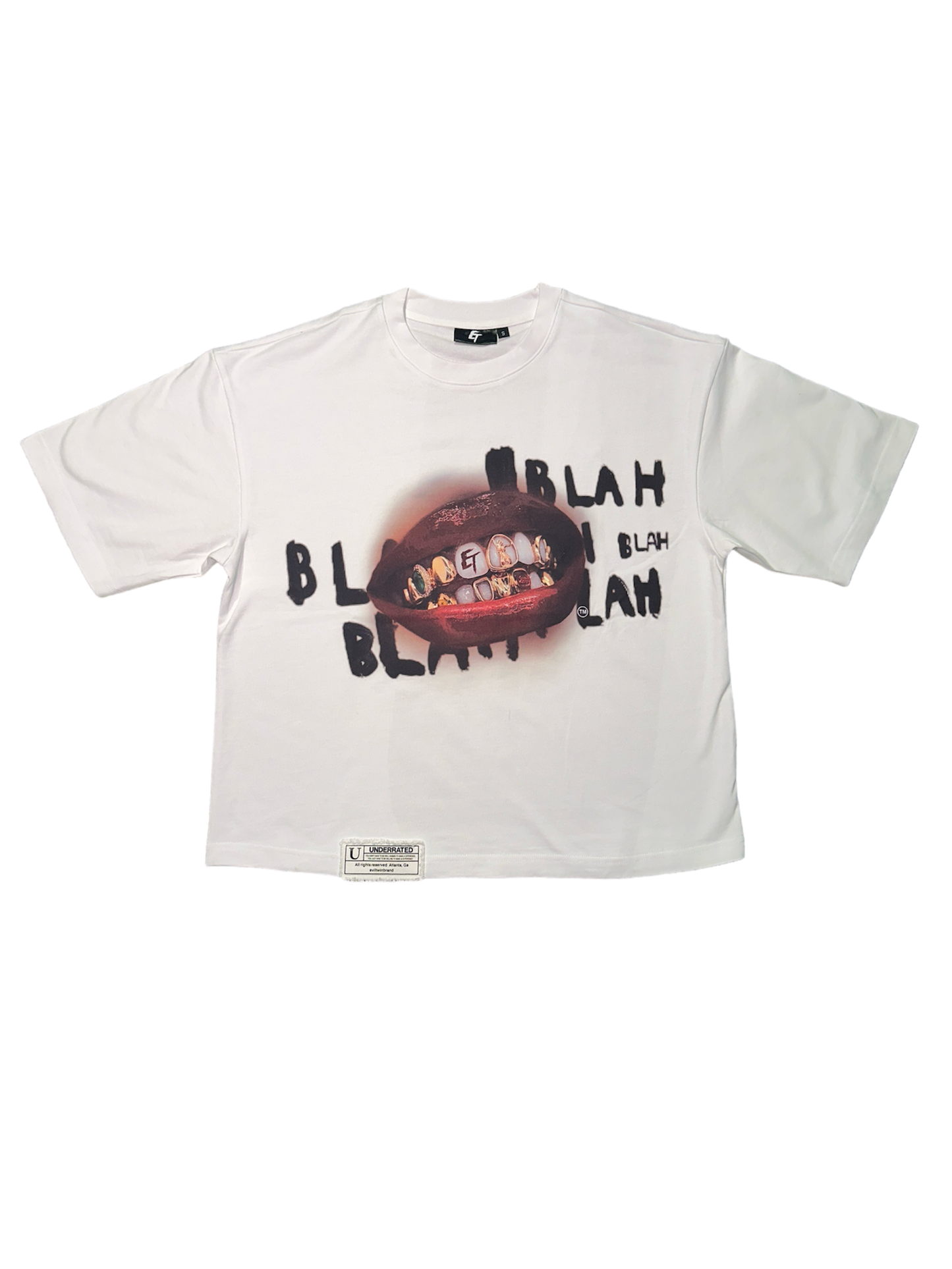 “BLAH BLAH” Boxy Tee (White)